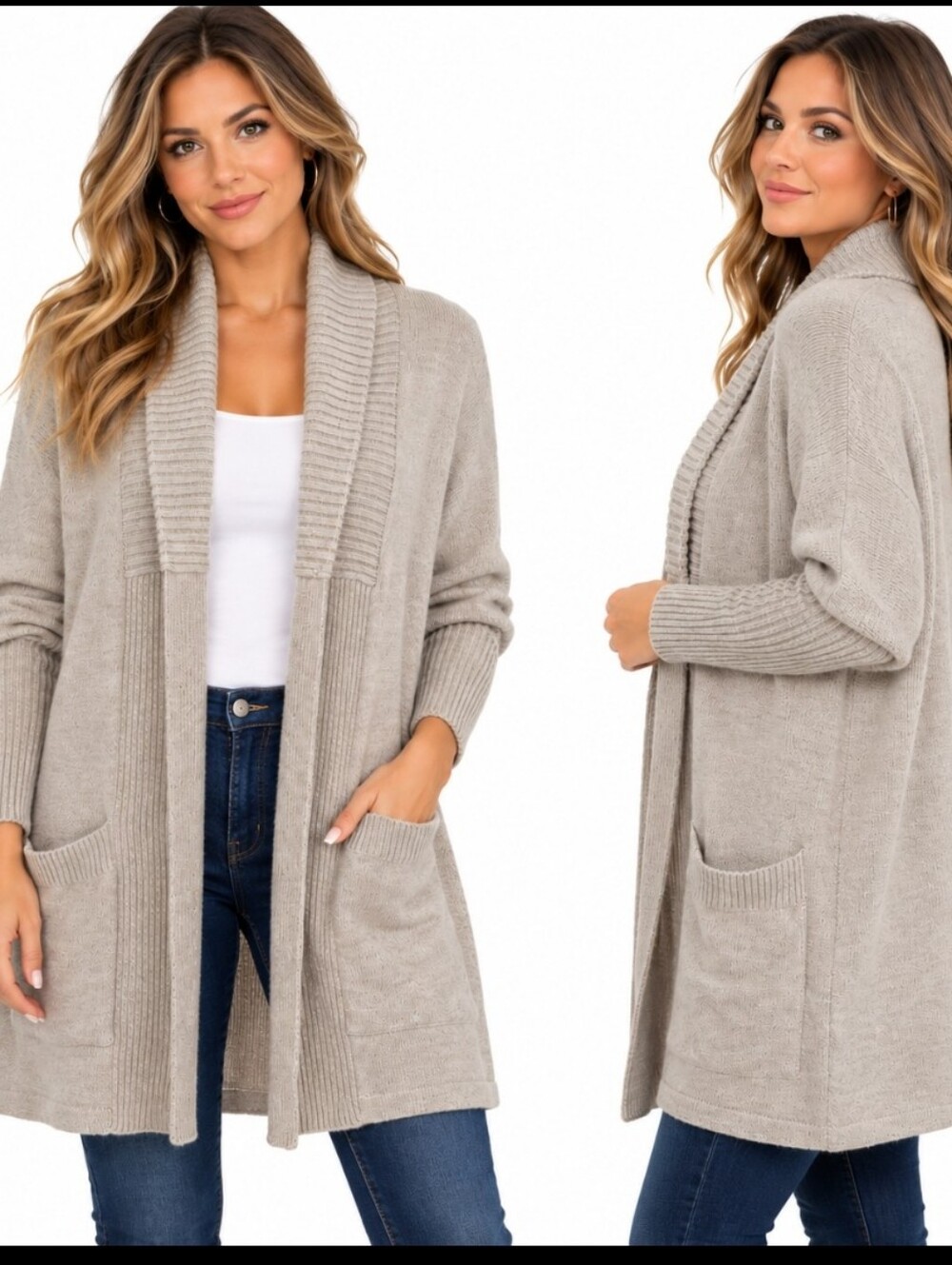 Patagonia Merino Wool Shawl Collar Open Cardigan Sz Lg